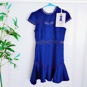Anthropologie Foxiedox blue lace dress